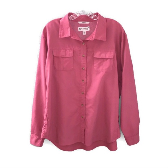 Coolibar Tops - Coolibar Pink Coolmax Mesh UPF 50+ Button Up Shirt